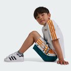 Boys White & Green Logo Shorts Set, 1, hi-res