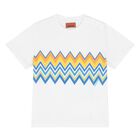 Younger Boys White Zig Zag T-Shirt, 1, hi-res