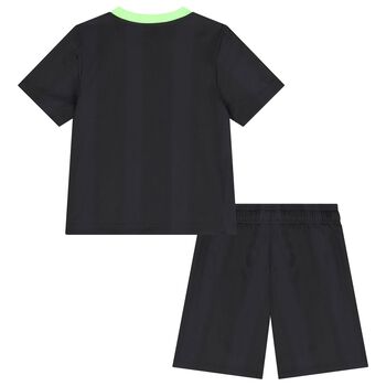 Black & Green Logo Shorts Set