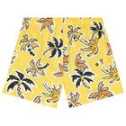 Boys Yellow Palm Tree Swim Shorts, 1, hi-res