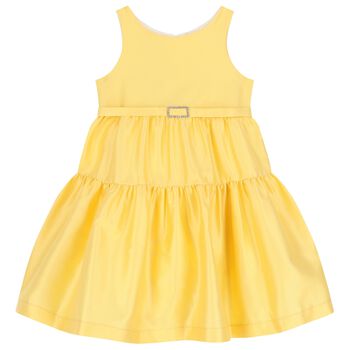 فستان بنات باللون الأصفر