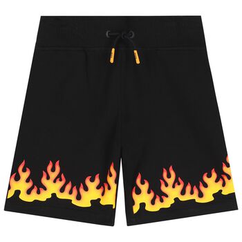 Boys Black Flame Shorts