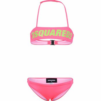 Girls Pink Logo Bikini