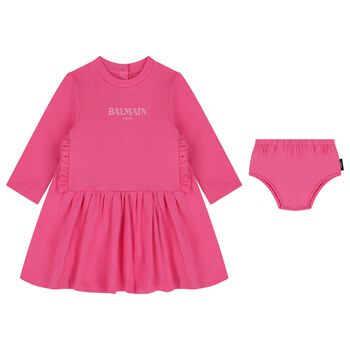 Younger Girls Pink Logo Dress Set