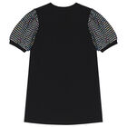 فستان بالشعار باللون الأسود , 1, hi-res