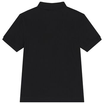 Boys Black Logo Polo Shirt