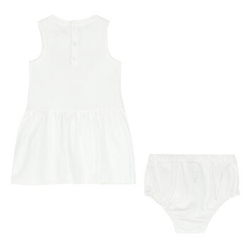 Baby Girls White Logo Dress Set