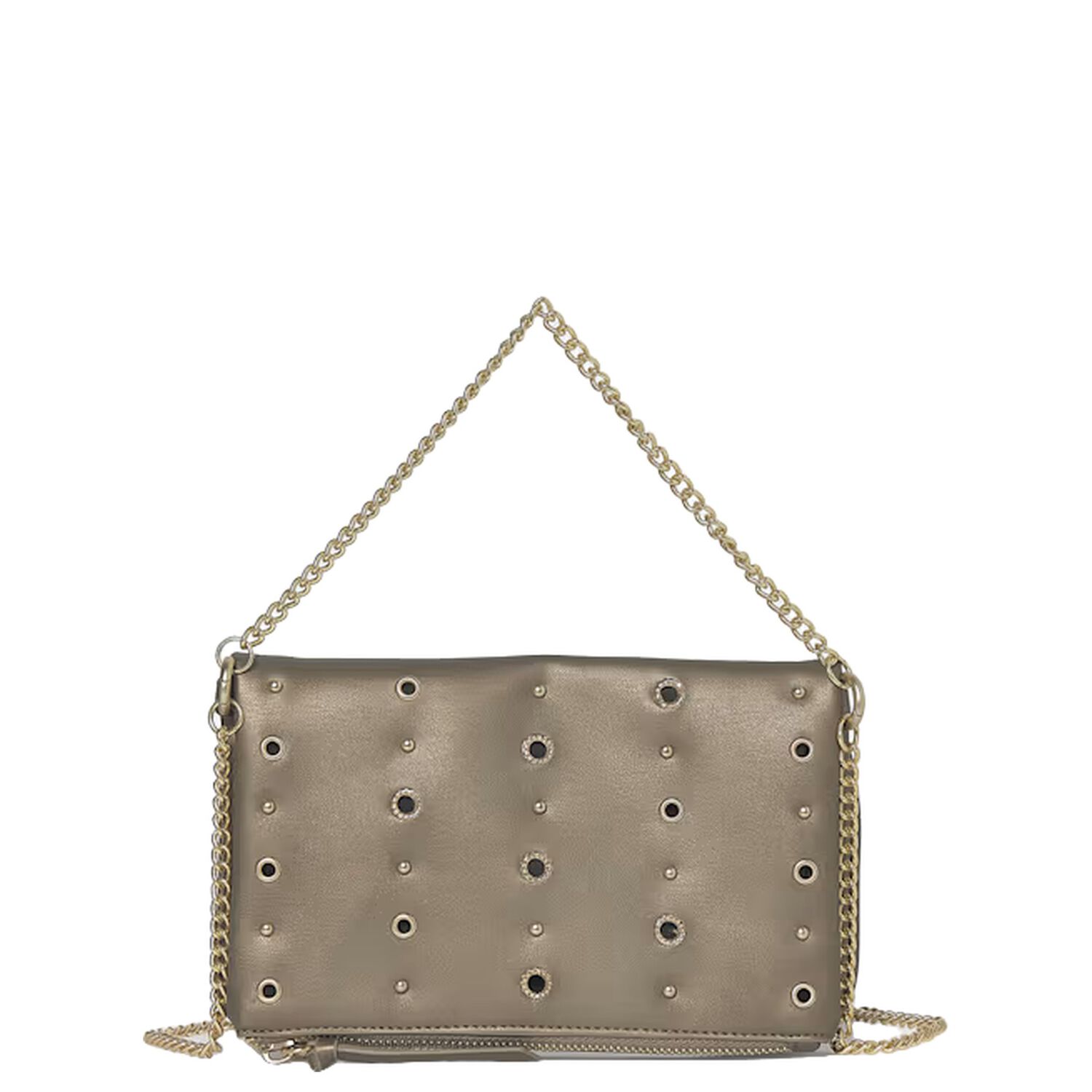 Girls Gold & Beige Studded Bag, 1, hi-res