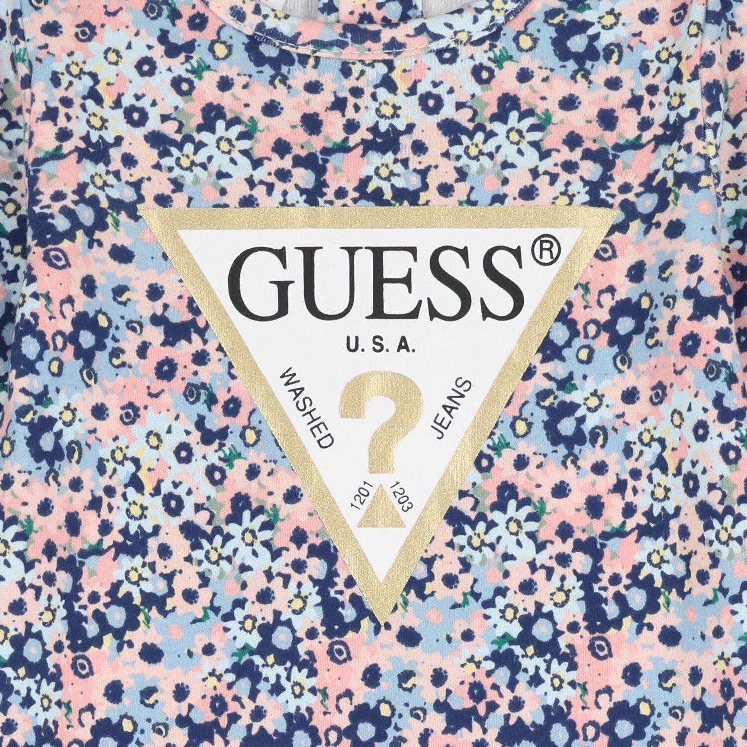 Baby Girls Pink & Blue Floral Babygrow, 1, hi-res image number null