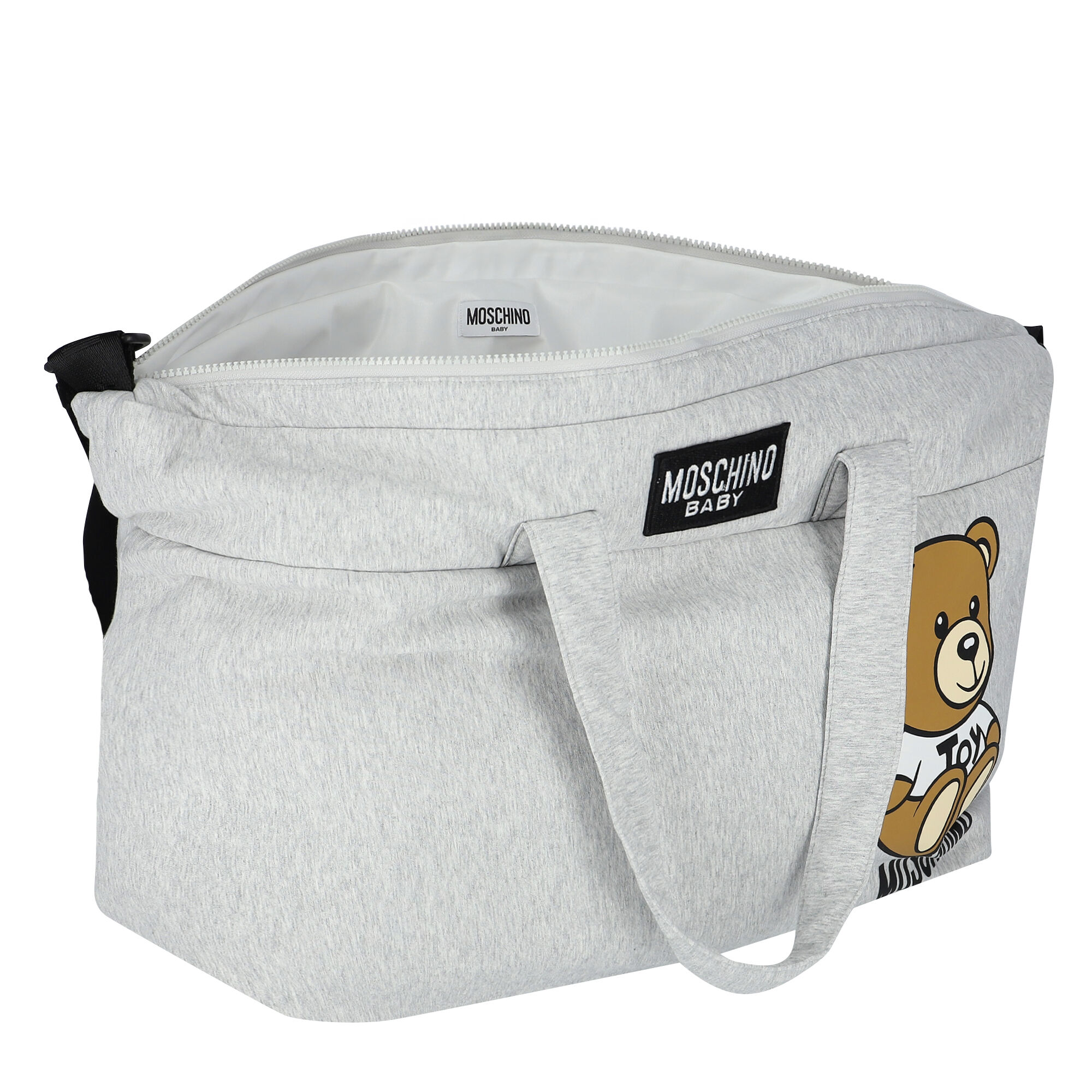 Moschino Grey Teddy Bear Logo Baby Changing Bag | Junior Couture Moschino Grey Teddy Bear Logo Baby Changing Bag | Junior Couture