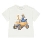 Younger Boys White Animals T-Shirt, 1, hi-res
