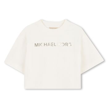 Girls White & Gold Logo T-Shirt