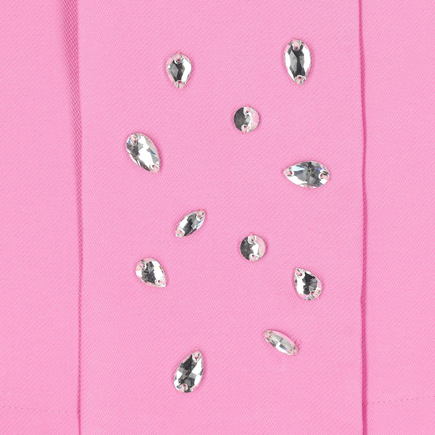 Girls Pink Bow Puff Sleeve Dress, 1, hi-res