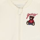 طقم رياضي للأطفال بشعار دب تيدي باللون العاجي, 1, hi-res