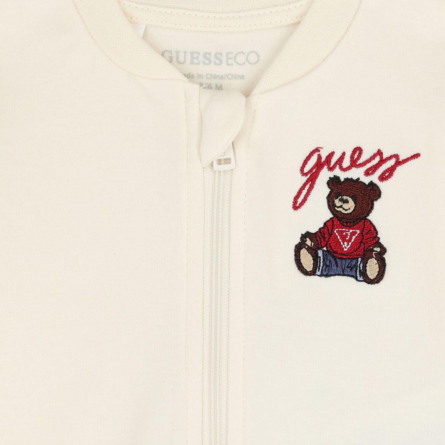 طقم رياضي للأطفال بشعار دب تيدي باللون العاجي, 1, hi-res