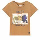 تيشيرت قطن ولادي باللون البني الفاتح, 1, hi-res