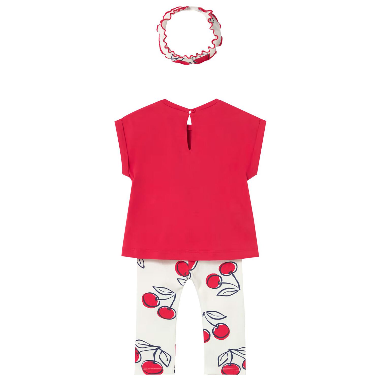 Younger Girls Red & White Cherry Leggings Set, 2, hi-res