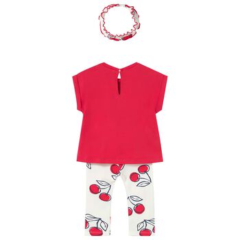 Younger Girls Red & White Cherry Leggings Set