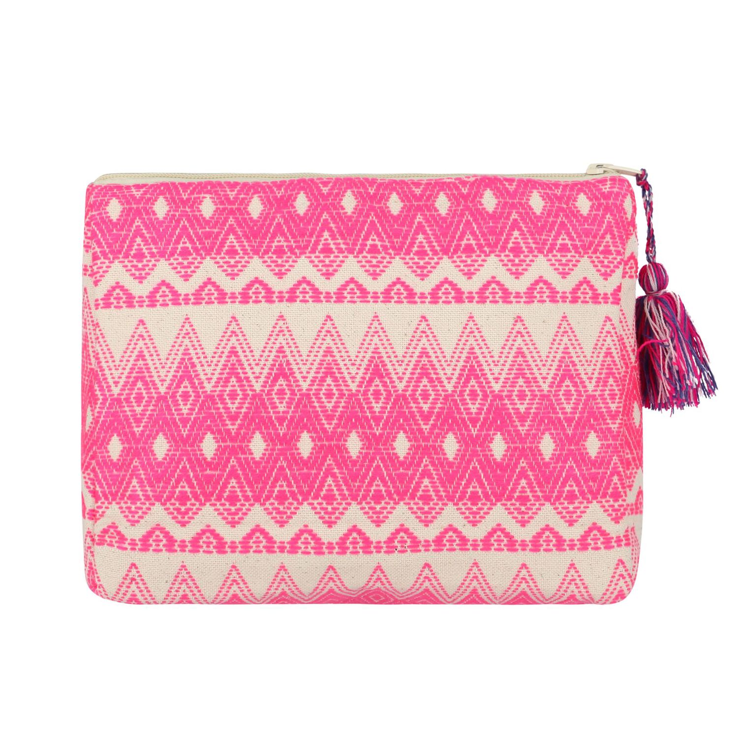 Girls Pink & Ivory Jacquard Wash Bag, 1, hi-res image number null