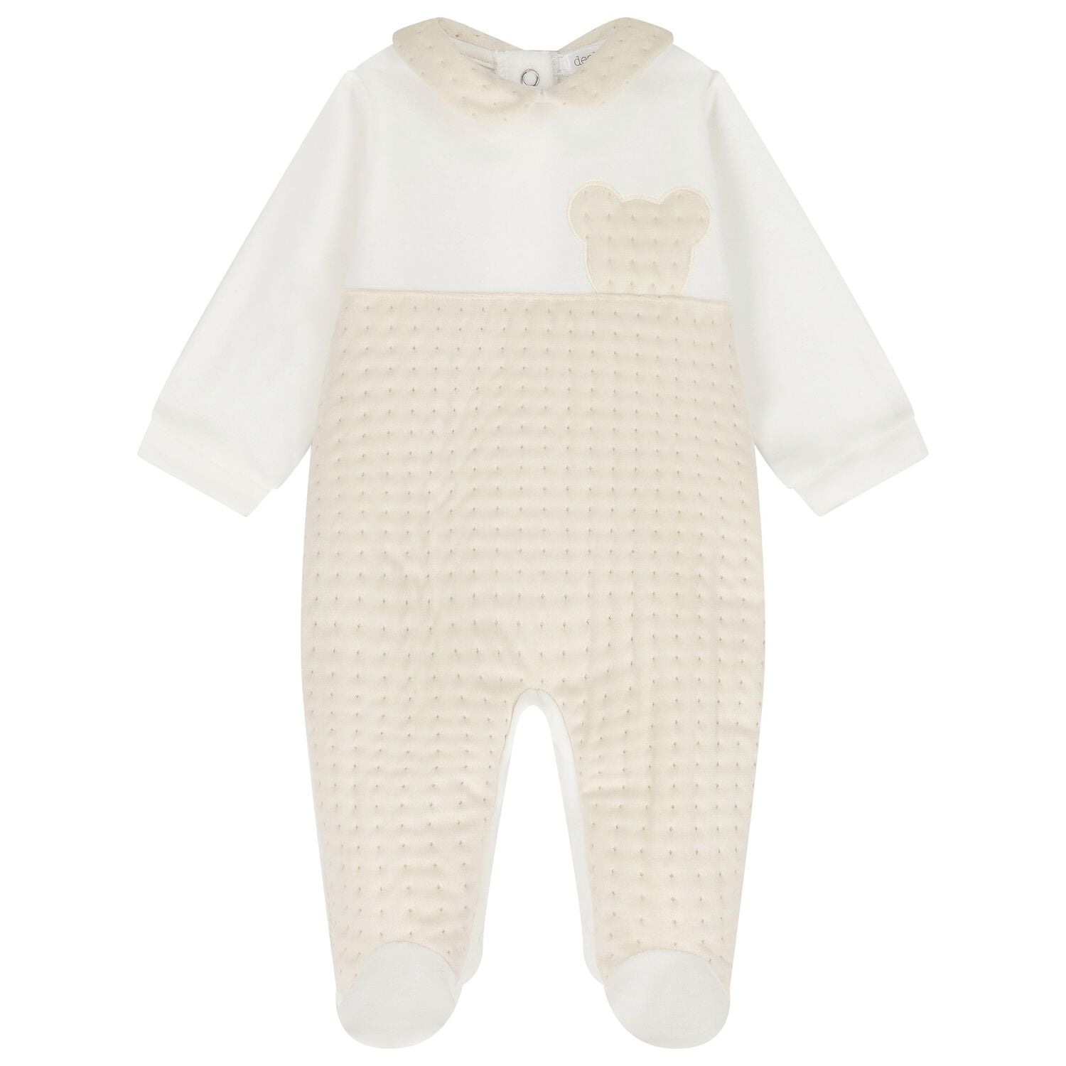 Ivory & Beige Teddy Bear Babygrow, 1, hi-res