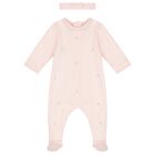 Girls Pink Babygrow & Headband Set, 1, hi-res
