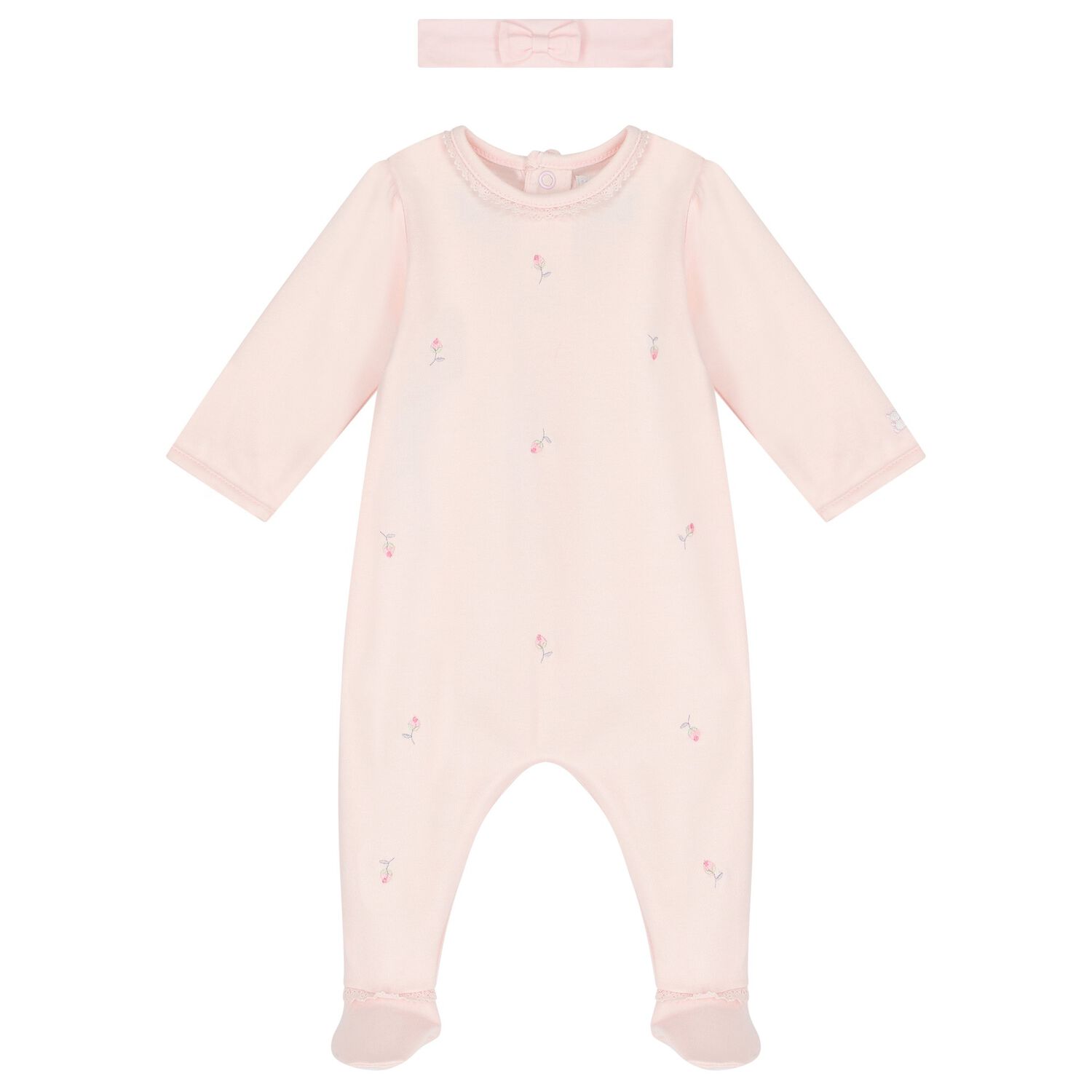 Girls Pink Babygrow & Headband Set, 1, hi-res image number null