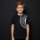 Boys Black Logo T-Shirt, 3, hi-res