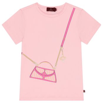 Girls Pink Bag Logo T-Shirt