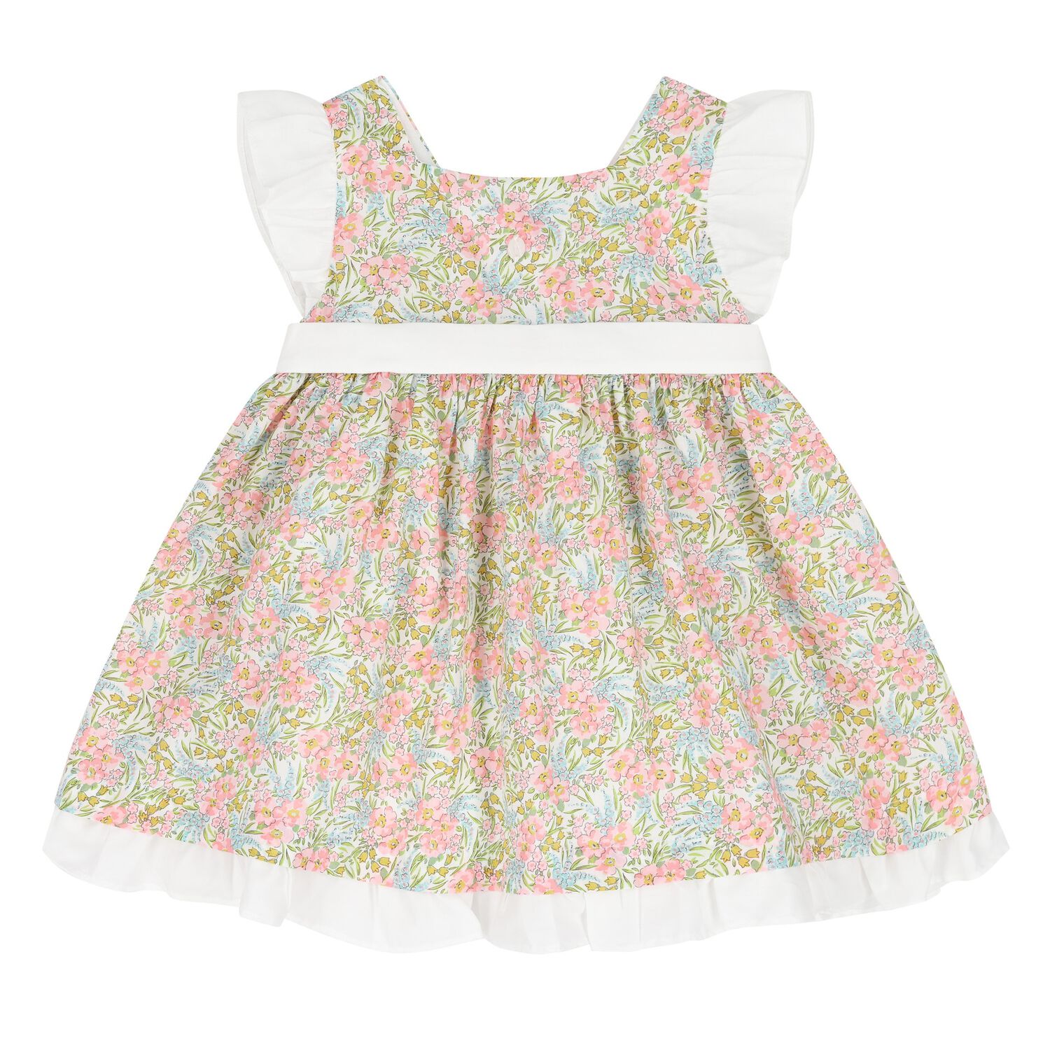 Girls Pink & White Floral Dress, 1, hi-res image number null