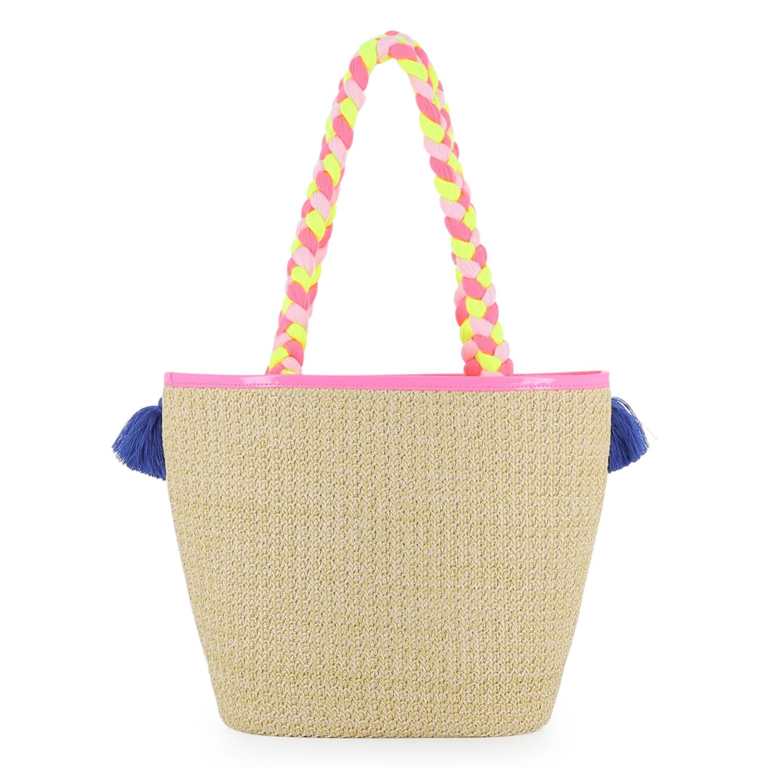 Girls Beige Straw Bag, 1, hi-res