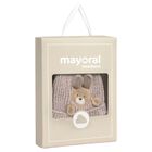 Beige & White Puppy Knitted Baby Hat & Socks Set, 1, hi-res