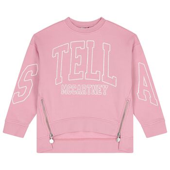 سويت شيرت وردي بشعار للبنات