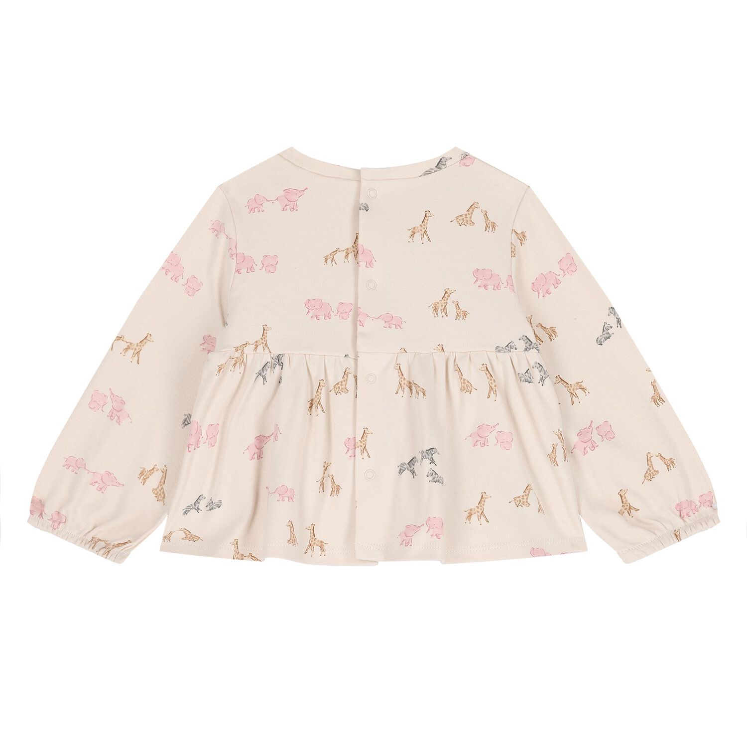 طقم بنطلون من 3 قطع على شكل حيوانات باللون الوردي والبيج للبنات الصغار , 1, hi-res