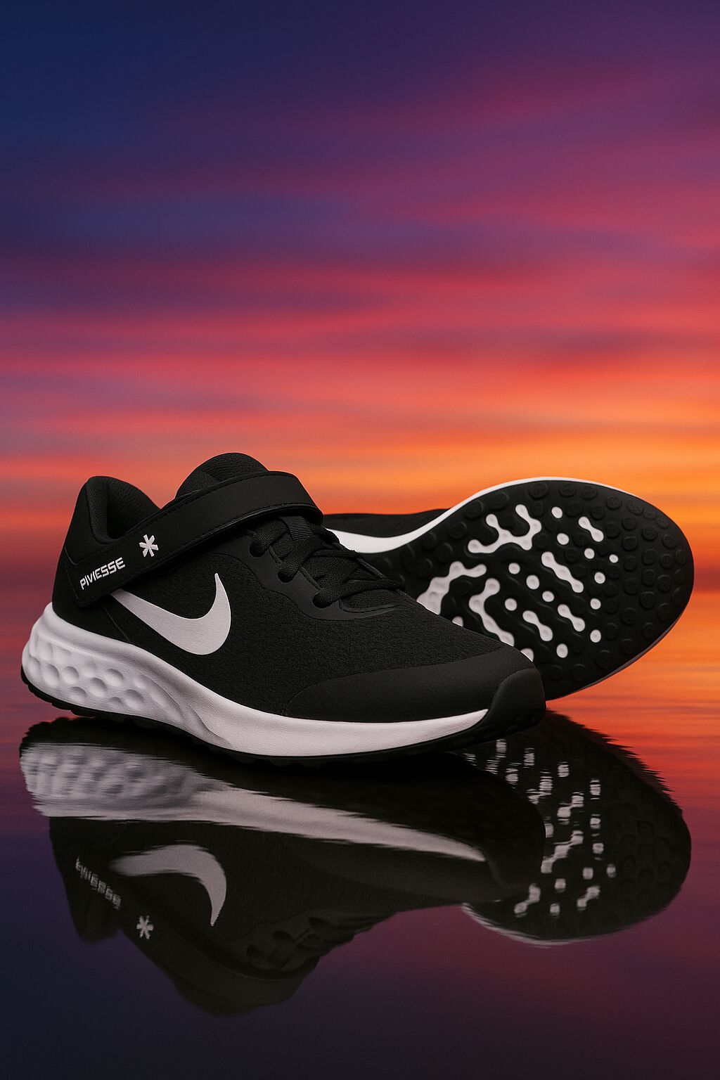 Nike Kids Black & White Revolution 6 Flyease Trainers | Junior
