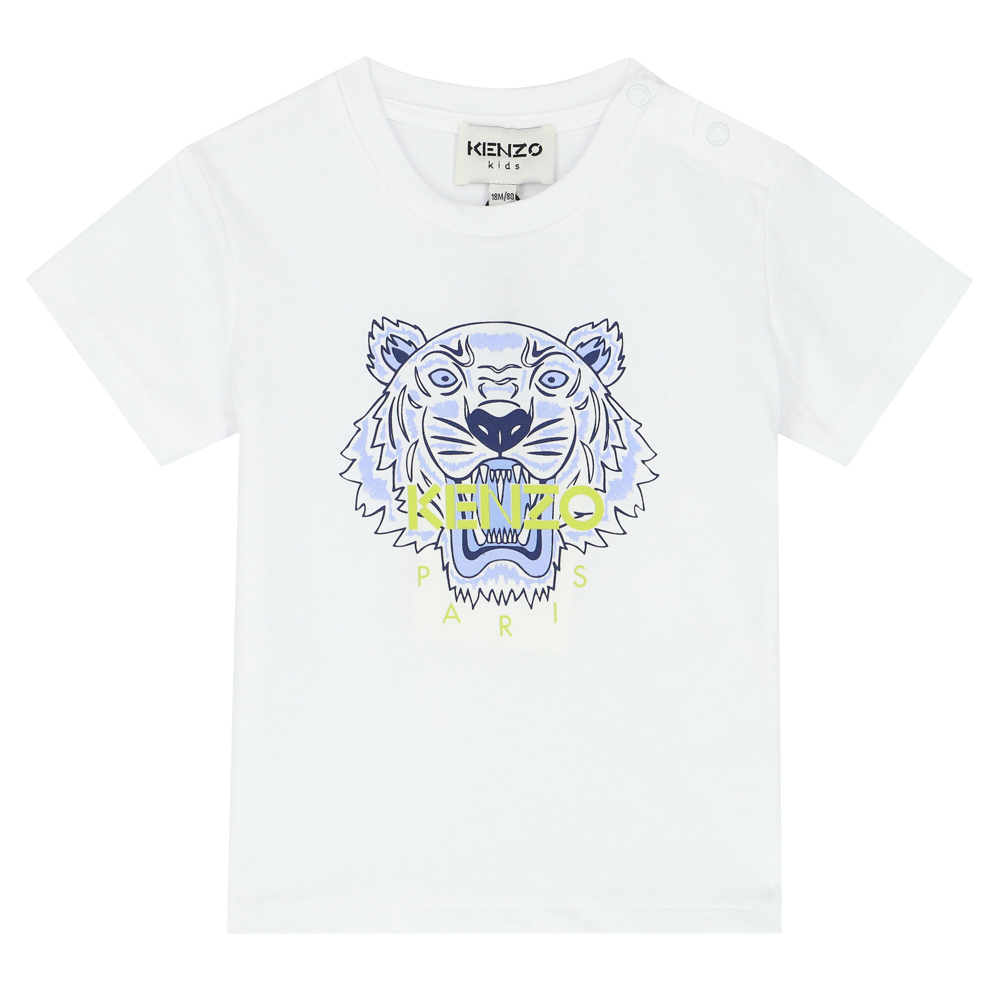 KENZO KIDS Younger Boys White Logo Tiger T Shirt Junior Couture USA