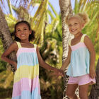 Girls Multi-Coloured Tiered Dress, 1, hi-res