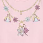 Younger Girls Pink Necklace Logo Dress , 2, hi-res