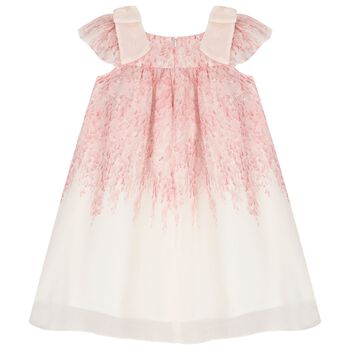 Girls Pink Chiffon Floral Dress