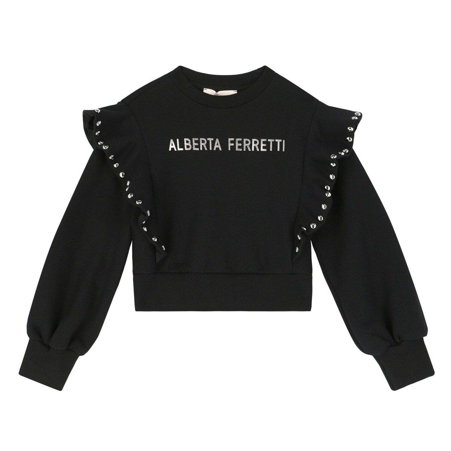 Girls Black Logo Sweatshirt, 1, hi-res image number null