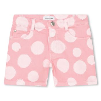 Girls Pink & White Logo Shorts
