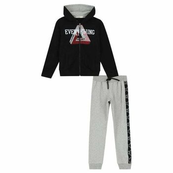 Boys Black, Red & Grey Tracksuit