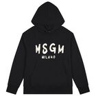 Black & Ivory Logo Hooded Top, 2, hi-res