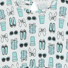 Girls White & Aqua Sleeveless Dress, 1, hi-res