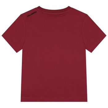 Boys Mini Me Burgundy Logo T-Shirt