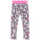 Girls Pink Leopard Hearts Leggings, 1, hi-res