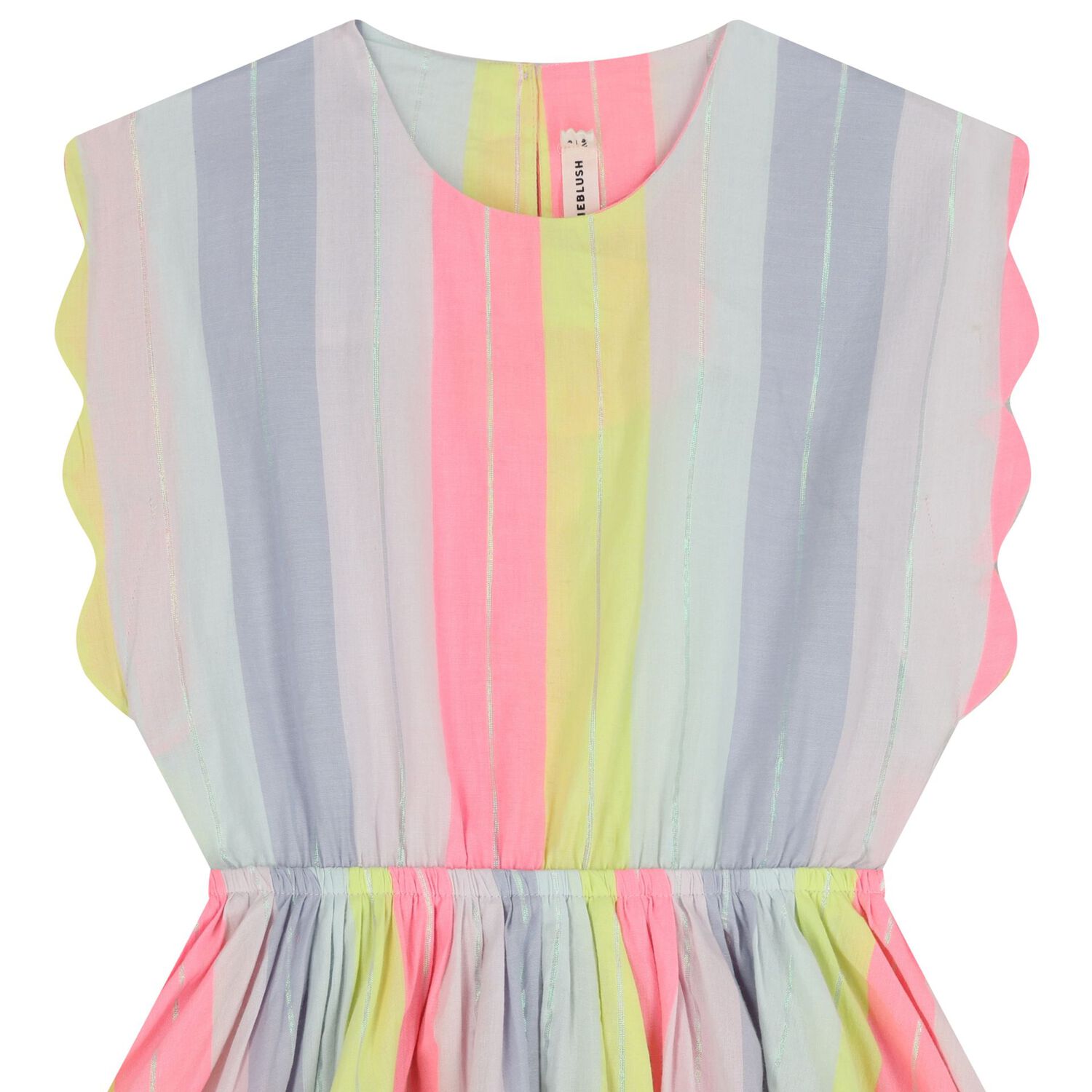 Girls Multi-Coloured Stripes Dress, 1, hi-res