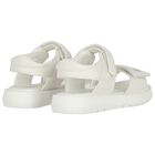 Girls White Logo Sandals, 1, hi-res
