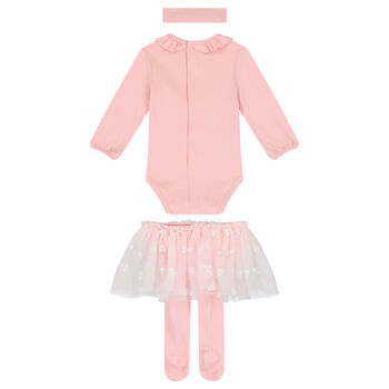 Baby Girls Pink 3 Piece Bodysuit & Tutu Set