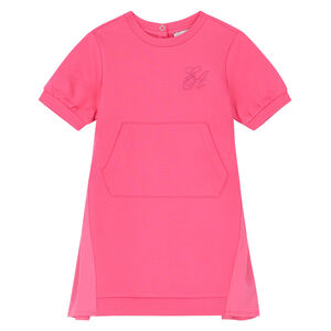 Younger Girls Pink Logo Dress