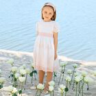 Girls White & Pink Floral Dress , 2, hi-res